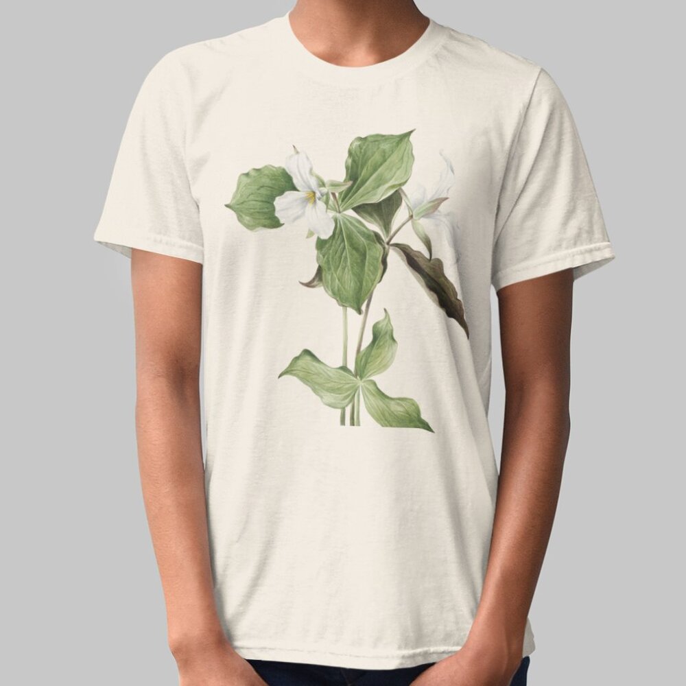 Great White Trillium VTG Floral Print Short Sleeve Graphic Tee T-shirt S M L XL